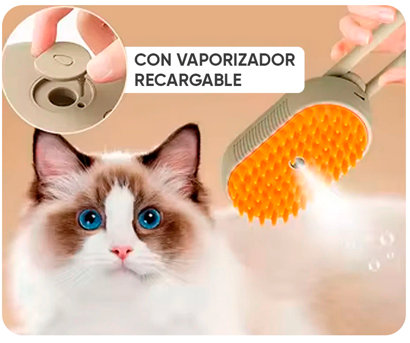 Cepillo de Vapor 3 en 1 para Mascotas