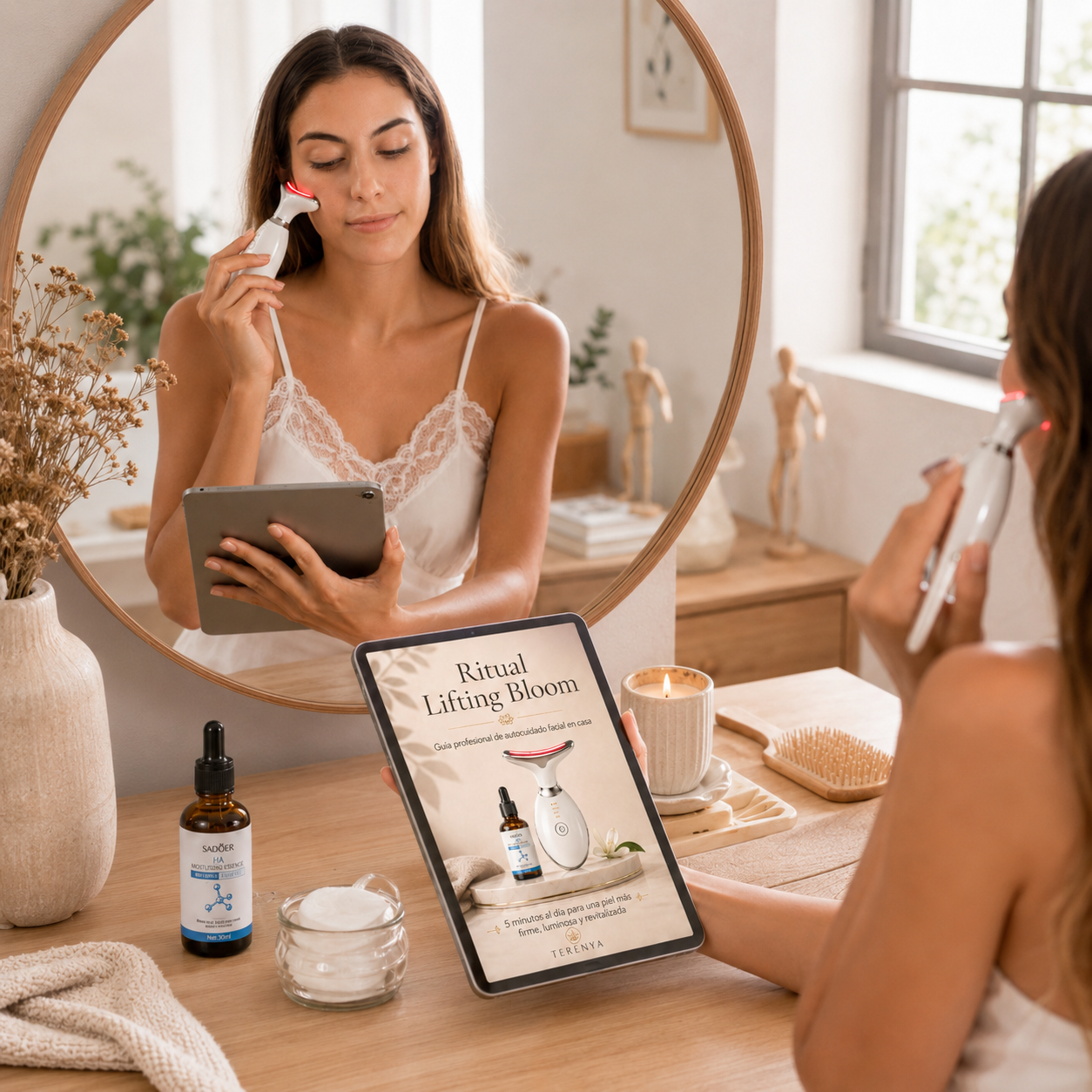 Ritual Lifting Bloom - Masajeador Facial + Esencia Hialurónica